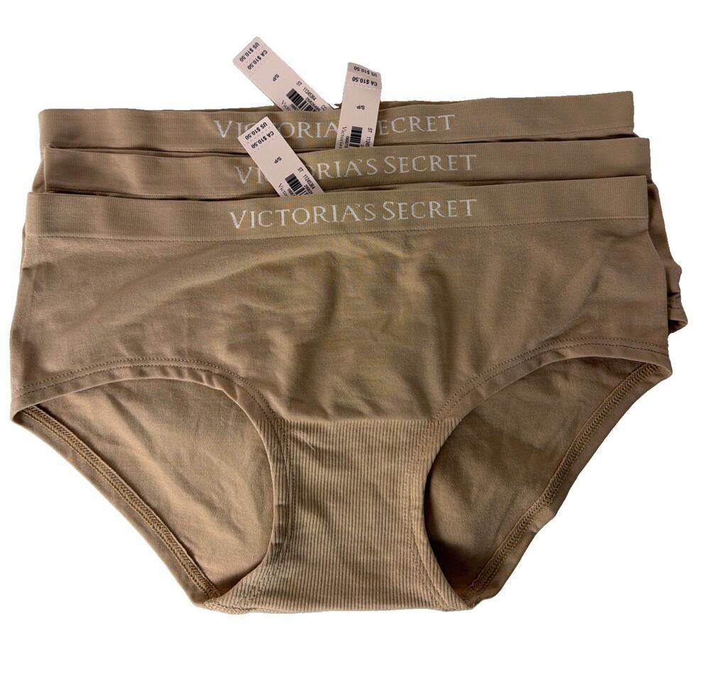 Victoria’s Secret Seamless Hipster Panties 3 Pair Size S Nude Beige NWT